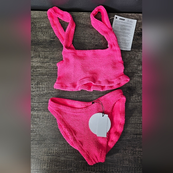 Hunza G Xandra Pink seersucker bikini set - Picture 1 of 12